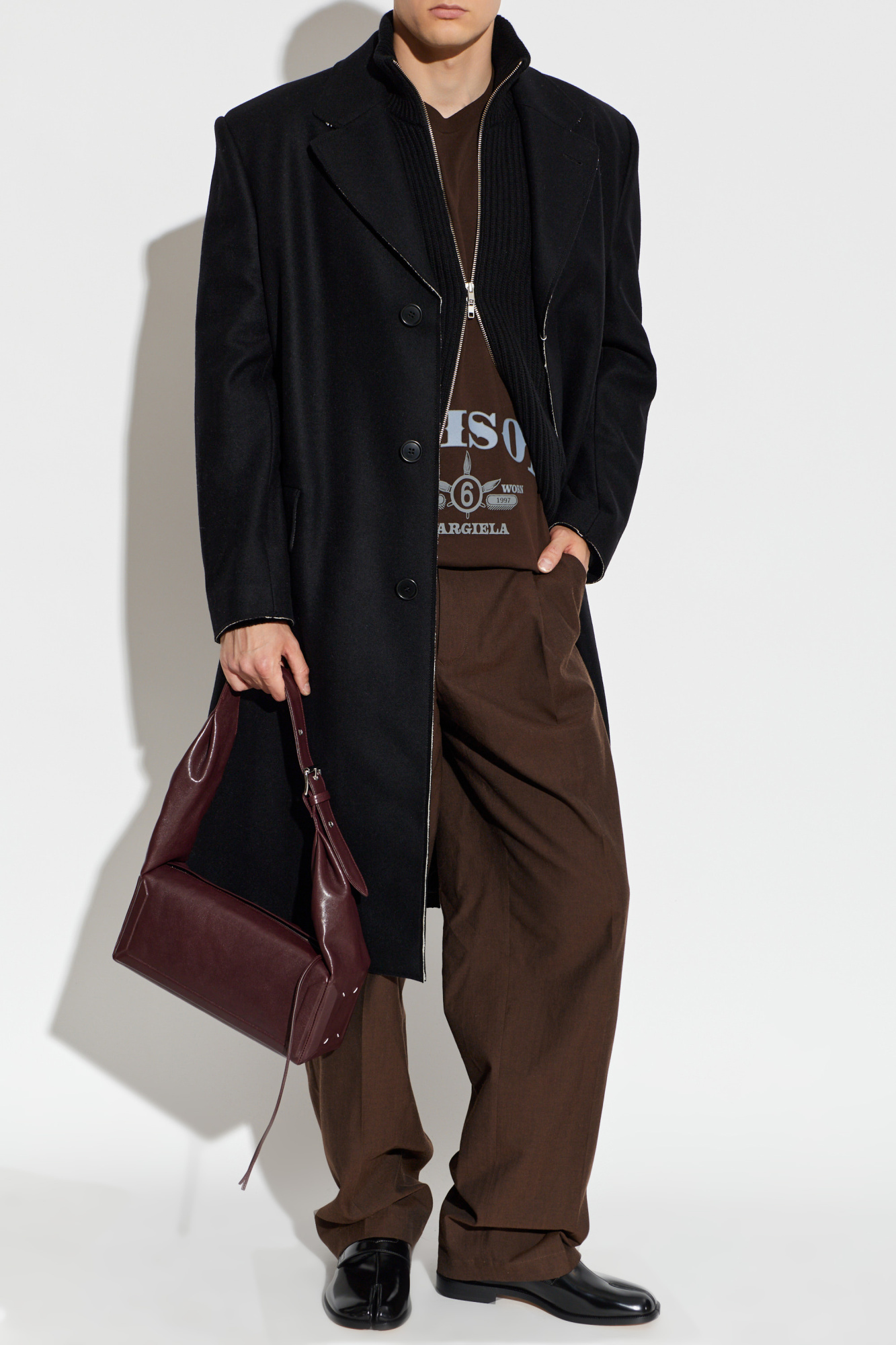 MM6 Maison Margiela Wool coat with raw-edge finish | Men's | Vitkac